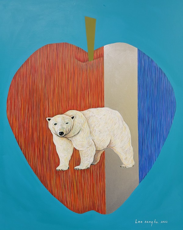 선택 – 사라져 가는 것들에 대한 기록. 북극곰.  725X905mm 30F  Acrylic on Canvas  2022년